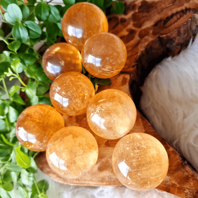 Honey Calcite Spheres 