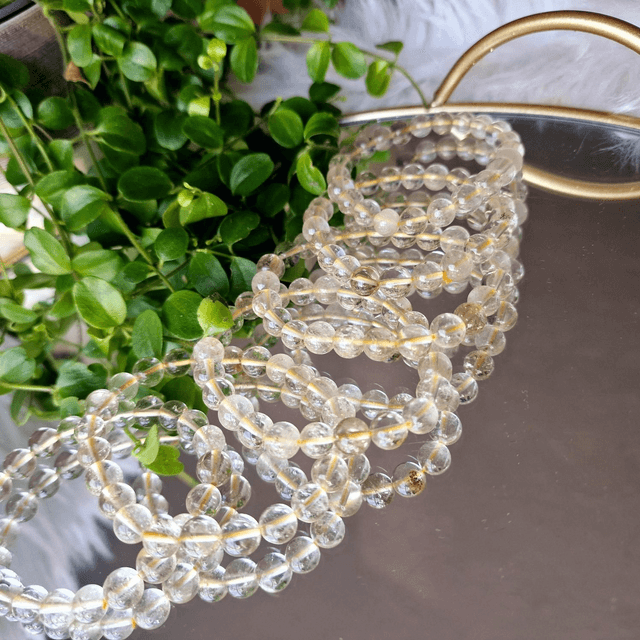 Lemon Citrine 8mm beaded bracelet 
