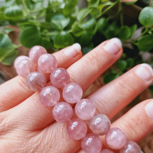 Madagascan Rose Quartz 10mm Beaded Bracelet 