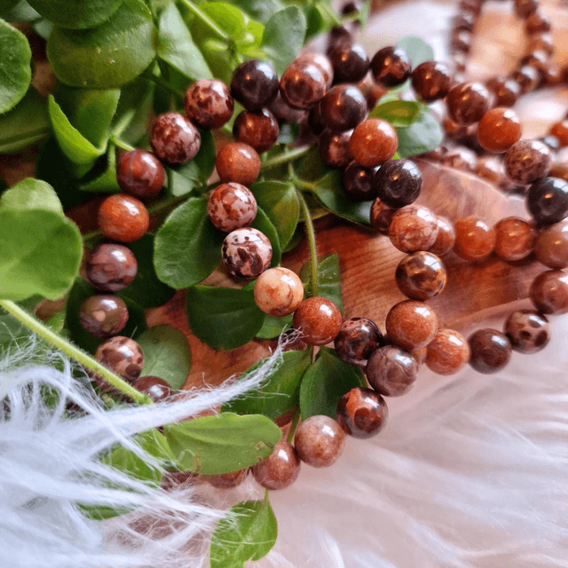 Red Ocean Jasper 8mm Beaded Bracelet