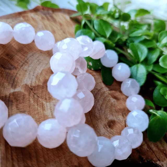 Rose Quartz Faceted 12mm Beaded Bracelet 