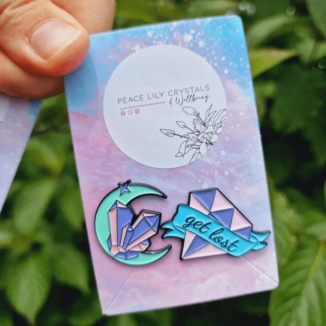 Crystal Pin Badges Set Of Two