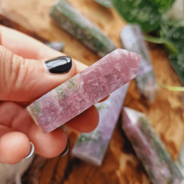 Pink And Green Tourmaline Points 