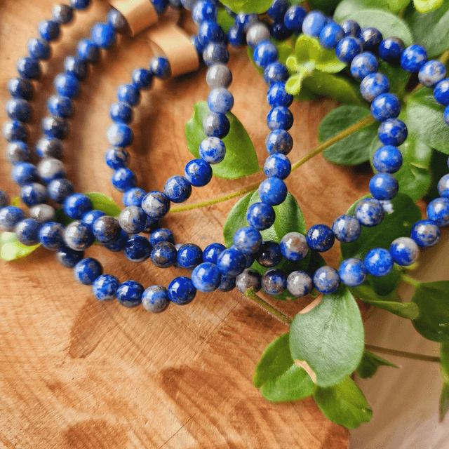 Lapis Lazuli 4mm Beaded Bracelet 