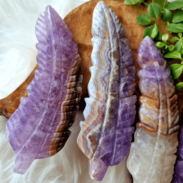 Amethyst Agate Feather 