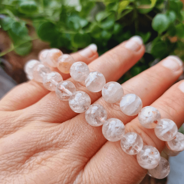 Phantom Rose Quartz Beaded Bracelet 
