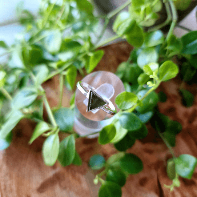 Moldavite silver 925 size T