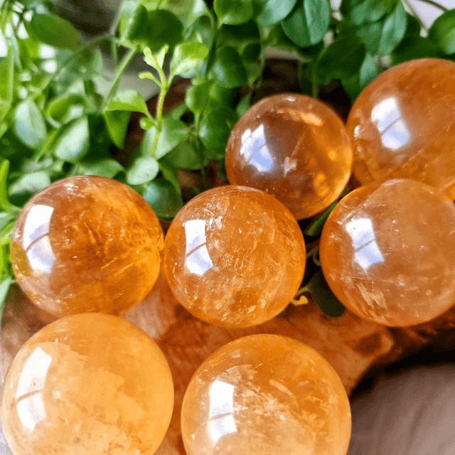 Honey Calcite Spheres 