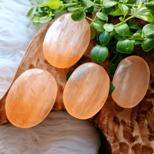 Peach selenite palm