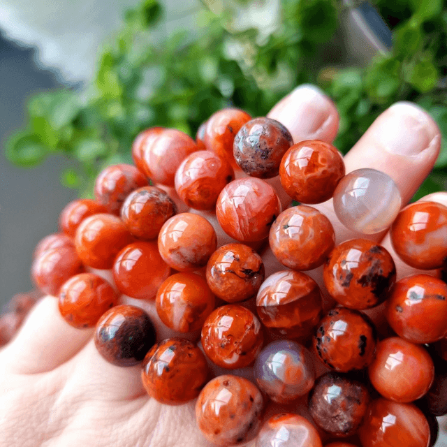 Carnelian 11/12mm beaded bracelet 
