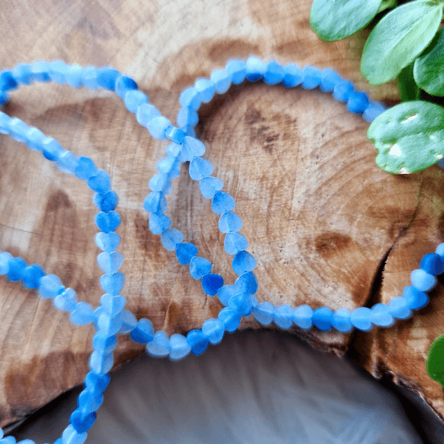 Blue Aventurine 2mm Hearts Beaded Bracelet 