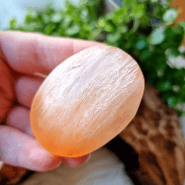 Peach selenite palm
