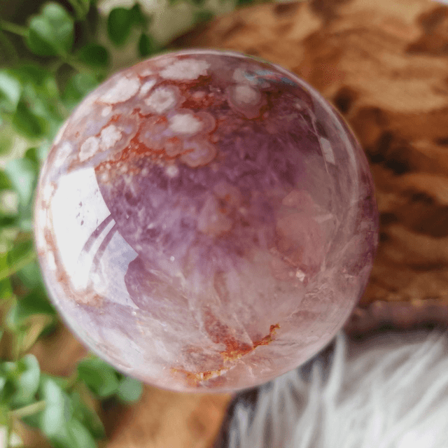 Pink Amethyst, Amethyst And Flower Sphere - B 419g