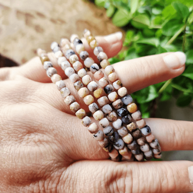 Pink opal sugar cube bracelet 