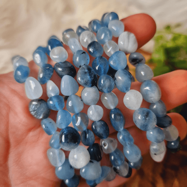 Aquamarine Freeform Beaded Bracelet 