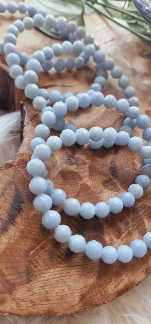 Angelite Faceted Beaded Bracelet 