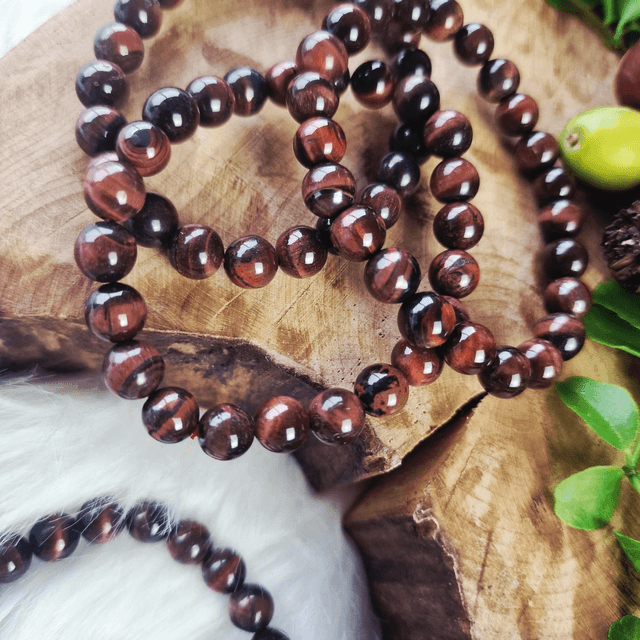 Red Tigers eye 8mm beaded bracelet 