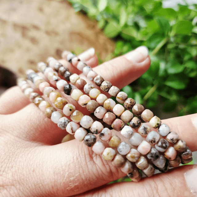 Pink opal sugar cube bracelet 