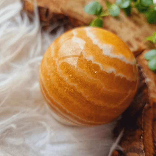 Orange Calcite Sphere 405g