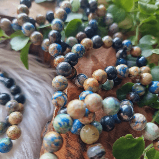 Azurite beaded bracelet 