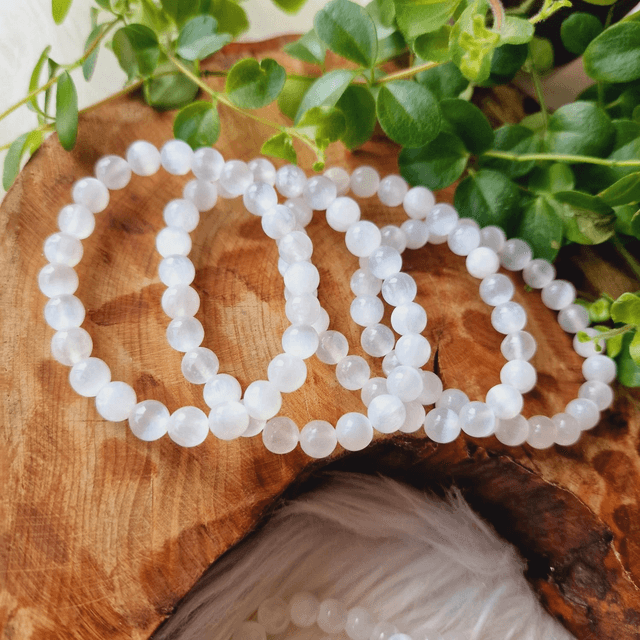 Selenite Beaded Bracelet 