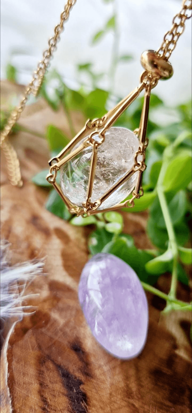 Hammock pendant with 3 tumbles - Gold 