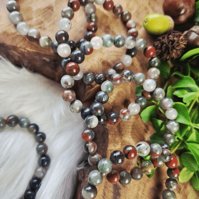 African bloodstone 8mm beaded bracelet 