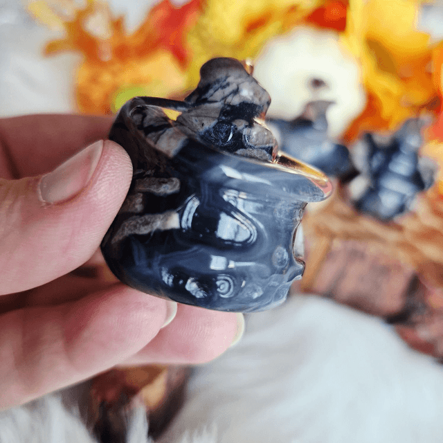 Volcano Agate Witches hat pumpkin 