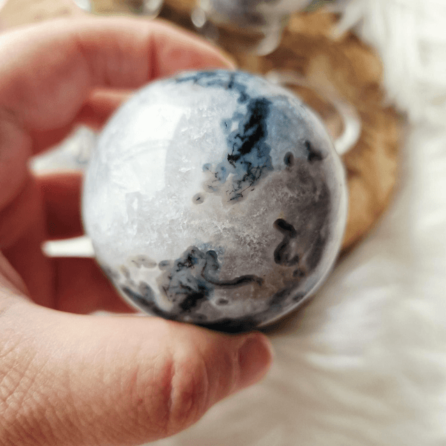 Moss agate sphere 