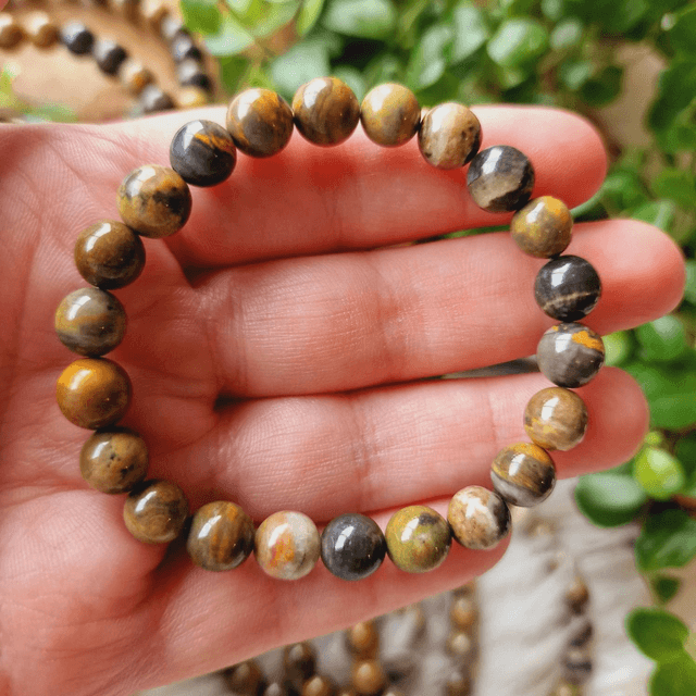 Bumblebee Jasper 8mm Beaded Bracelet 