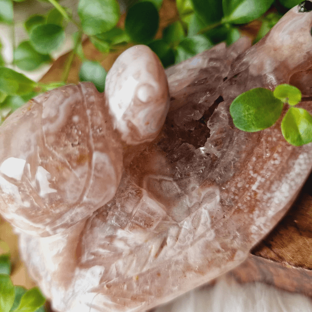 Pink Amethyst Octopi and Turtle Carving 