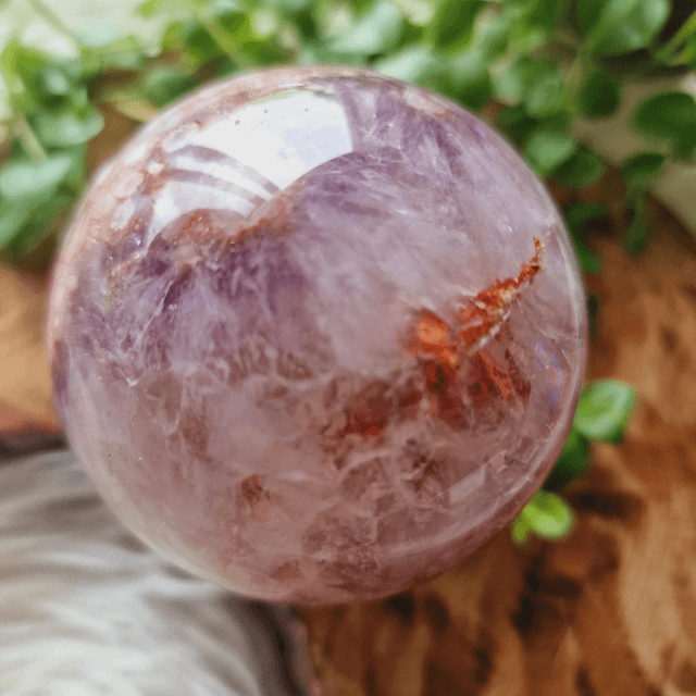Pink Amethyst, Amethyst And Flower Sphere - B 419g