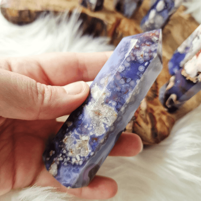 Blue Flower Agate Points 