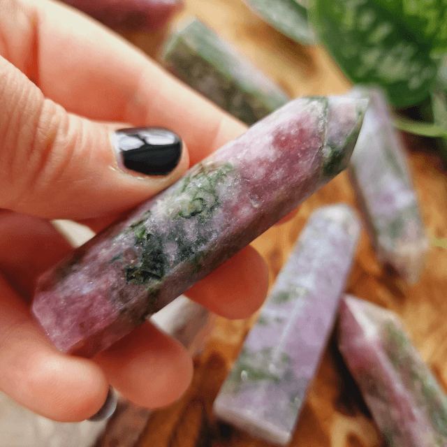 Pink And Green Tourmaline Points 