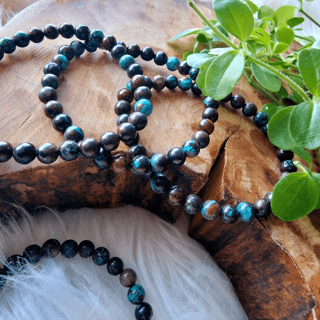 Peruvian Chrysocolla 6mm Beaded Bracelet 