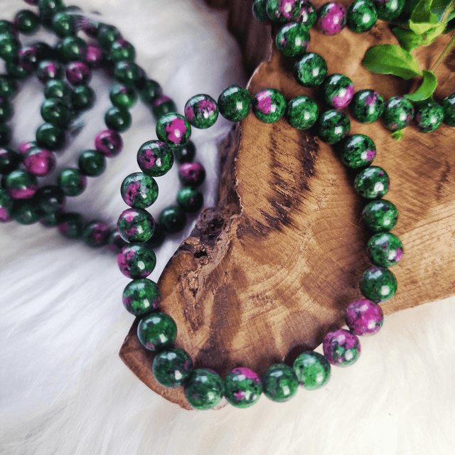 Ruby Zoisite 8mm Beaded Bracelet 