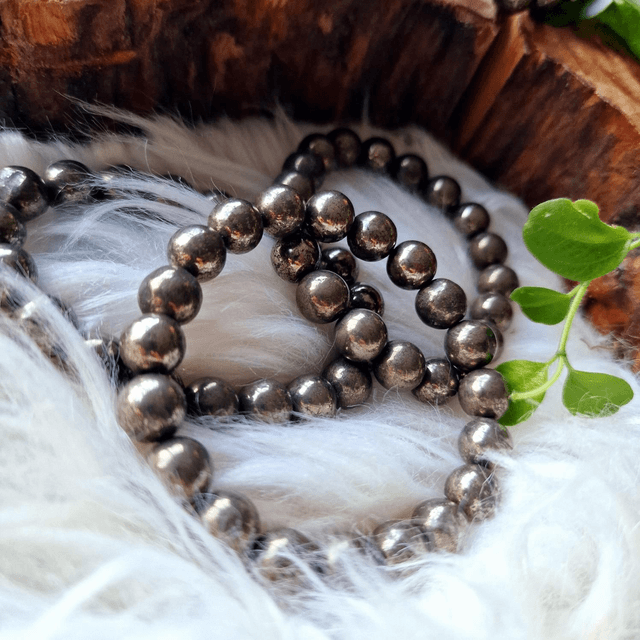 Chalcopyrite 10mm Beaded Bracelet 