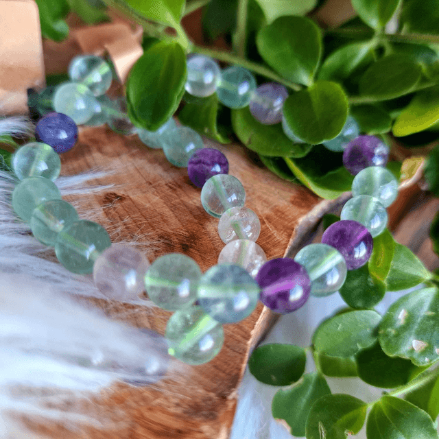 Fluorite Mixed Colour 8mm Beaded Bracelet 