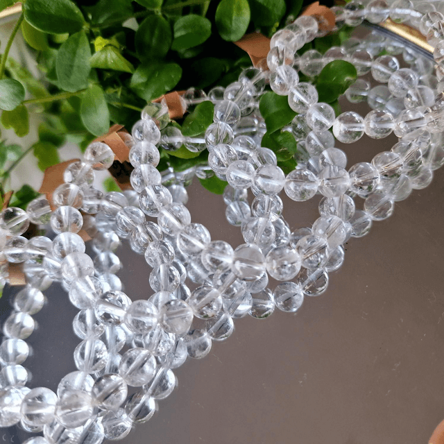 Clear quartz 8mm beaded bracelet 