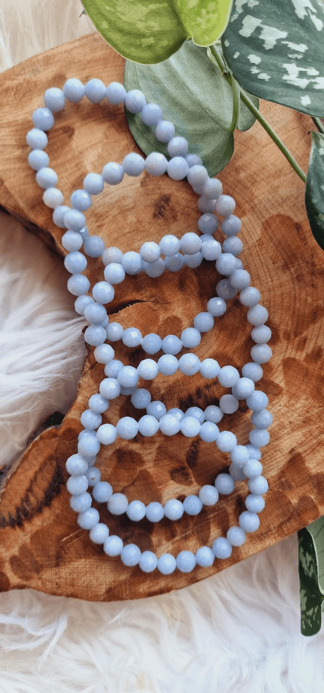 Angelite Faceted Beaded Bracelet 
