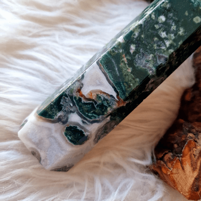 Moss Agate Large Towers