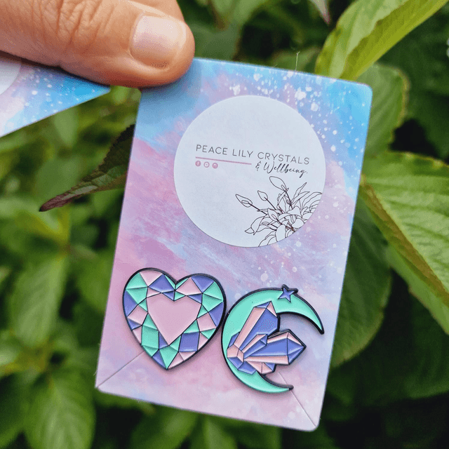 Crystal Pin Badges Set Of Two