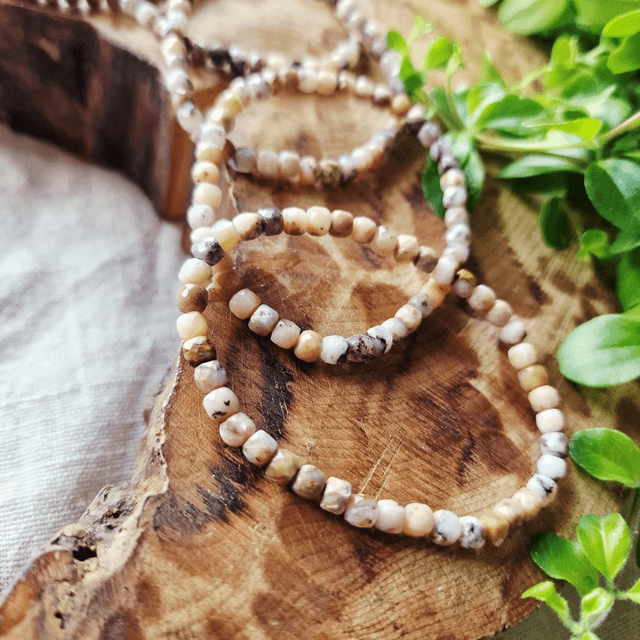 Pink opal sugar cube bracelet 