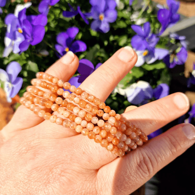 Sunstone 4mm Beaded Bracelet