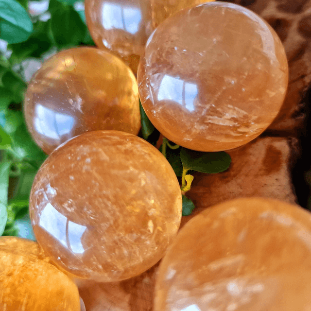 Honey Calcite Spheres 