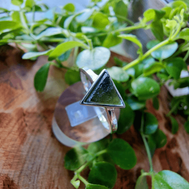 Moldavite silver 925 size T