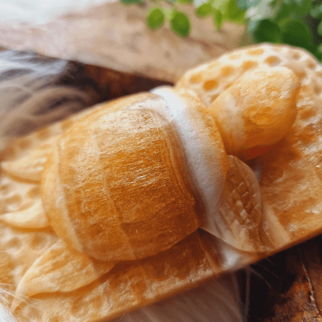 Orange Calcite Hangcarved Turtle Carving 440g