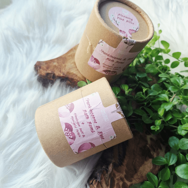 Blooming Pink Bliss Bath Bomb with Himalayan salt and marigold petals 
