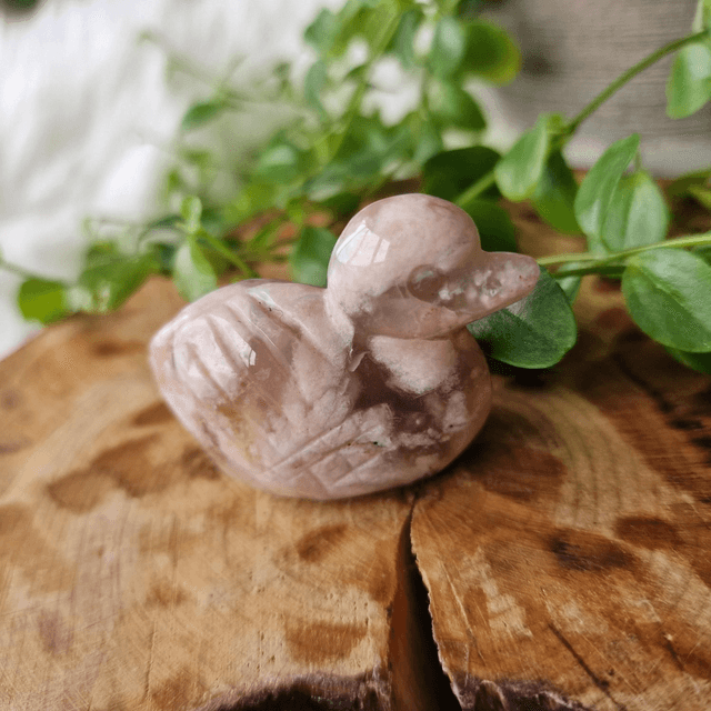 Flower Agate Duck Carving 