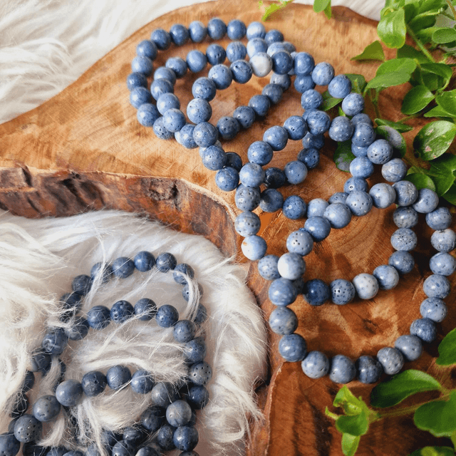 Blue Coral Beaded Bracelet (Dyed)